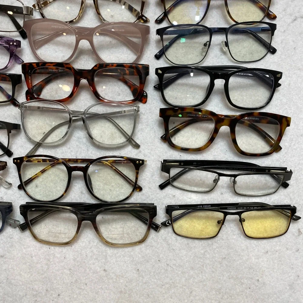 Lot Of 20 Mixed Brand Reading & Blue Light Glasses Unisex OS Multicolor Bundle